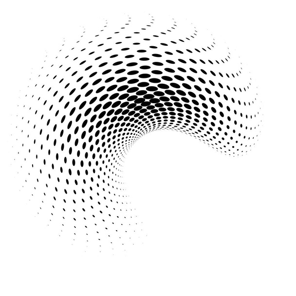 Tervező elemek. 3D-s shell örvény kör elegáns formában. Absztrakt kör alakú logó elem fekete fehér háttér elszigetelt. Kreatív művészet. Vektor illusztráció EPS 10 digitális promóciós új termék - Vektor, kép