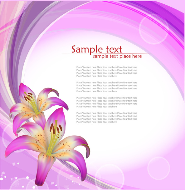 Vector floral background with lilies - Vector, Image