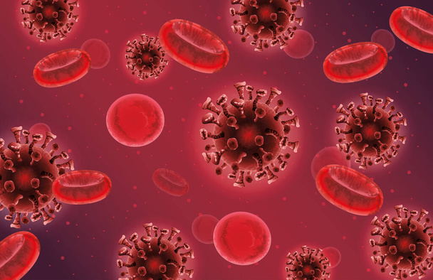 Сови19 пандемических заболеваний и образец крови
 - Вектор,изображение