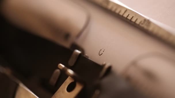 Writing Chapter Two on the retro old typewriter, close up view - Footage, Video