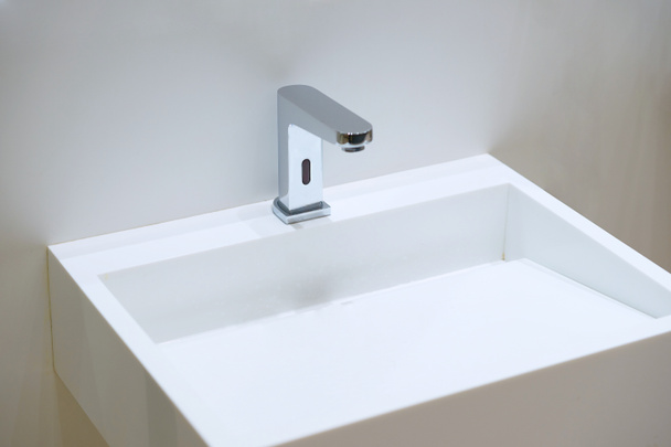 Clean sink with water tap for wash hands or things - Foto, Imagen