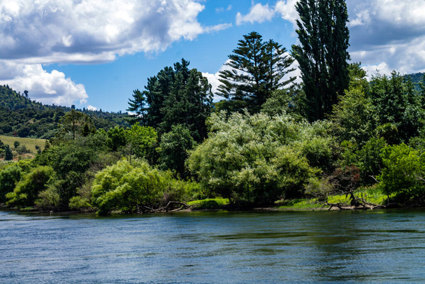 Река Уаикато протекает через Нгарувахай, Вайкато, Новая Зеландия
 - Фото, изображение