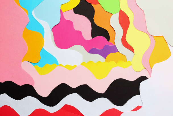 Linhas curvas caóticas de papel colorido, fundo
 - Foto, Imagem