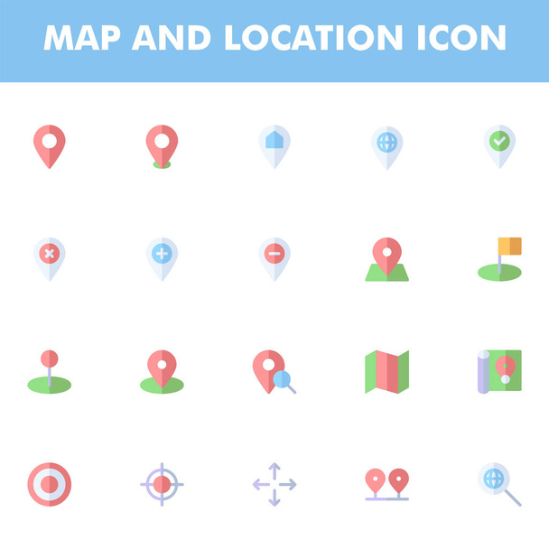 Karte und Standort Icon Pack isoliert auf weißem Hintergrund. für Ihr Websitedesign, Logo, App, UI. Vektorgrafik-Illustration und editierbarer Strich. EPS 10. - Vektor, Bild