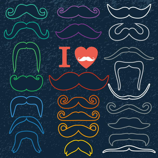 Moustaches set. - Vector, Image