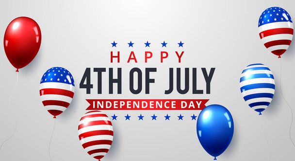 Vierter Juli. 4. Juli Feiertagsbanner. Banner zum Unabhängigkeitstag der USA. Vektorillustration - Vektor, Bild