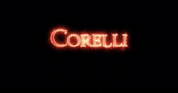 Corelli written with fire. Loop - Footage, Video