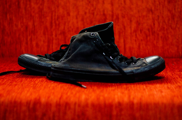 Ragged Black Stylish Shoes, Vintage Black Stylish Shoes - Fotoğraf, Görsel
