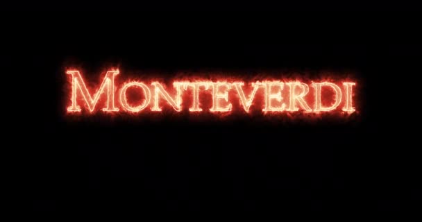 Monteverdi mit Feuer geschrieben. Schleife - Filmmaterial, Video