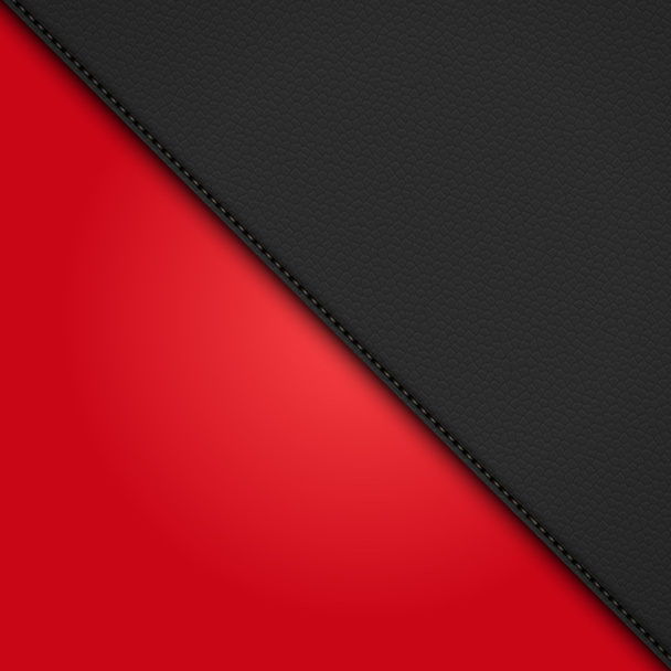 black leather diagonal panel background on red - Vector, Image