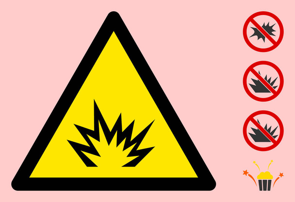 Vector Bang Warning Triangle Sign Icon - Διάνυσμα, εικόνα