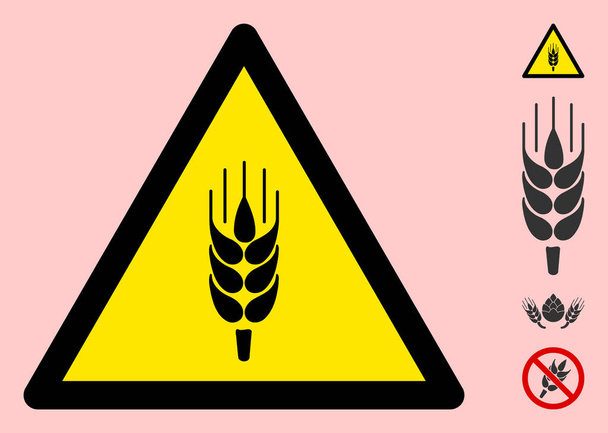 Vektor árpa figyelmeztető háromszög jel ikon - Vektor, kép