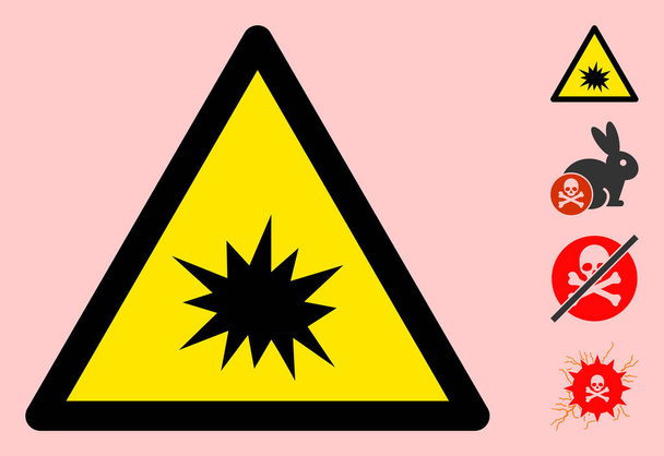 Vector Boom Warning Triangle Sign Icon - Vettoriali, immagini
