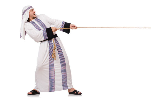 Emiraty człowieka w koncepcji przeciąganie liny - Zdjęcie, obraz