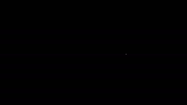 Ligne blanche Icône de bateau Rafting isolé sur fond noir. Bateau gonflable avec pagaies. Sports nautiques, sports extrêmes, vacances, vacances. Animation graphique de mouvement vidéo 4K
 - Séquence, vidéo