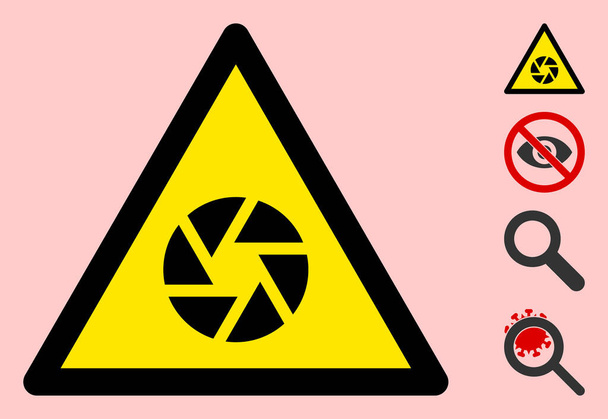 Vector Shutter Warning Triangle Sign Icon - Διάνυσμα, εικόνα