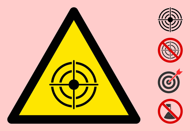 Vector Target Warning Triangle Sign Icon - Vettoriali, immagini