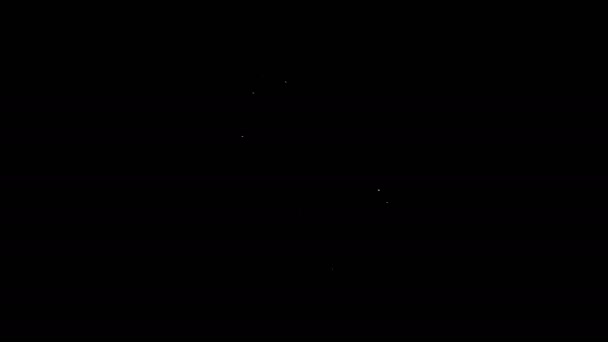 Weiße Linie Hand hält Spielkarten-Symbol isoliert auf schwarzem Hintergrund. Casino-Spieldesign. 4K Video Motion Grafik Animation - Filmmaterial, Video