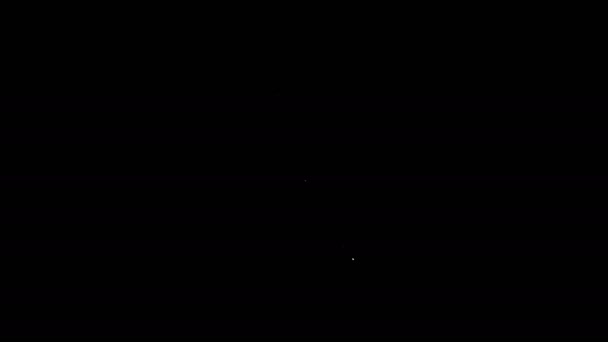 Λευκή γραμμή Παίζοντας κάρτα με μπαστούνι σύμβολο εικονίδιο απομονώνονται σε μαύρο φόντο. Τζόγος. 4K Γραφική κίνηση κίνησης βίντεο - Πλάνα, βίντεο