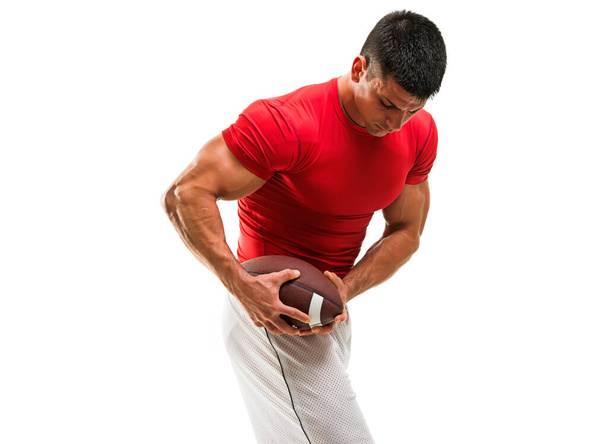 ハンサムな筋肉アメリカンフットボール,ラグビー選手 - 写真・画像