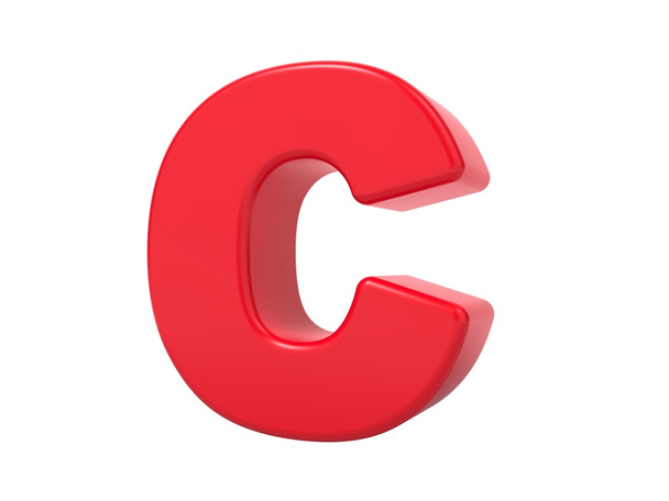 Червона 3D літера C
. - Фото, зображення
