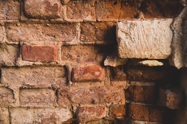 Old brick wall. stone wall background. abstract brown grunge texture. old masonry - Φωτογραφία, εικόνα