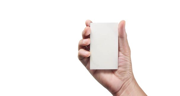 Hand holding a virtual card with your. Isolated - Valokuva, kuva