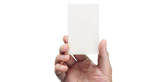 Χέρι κρατώντας μια εικονική κάρτα με σας. Μεμονωμένα - Φωτογραφία, εικόνα