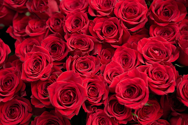 Un bouquet di rose rosse brillanti con immagini di matrimonio e amore
 - Foto, immagini