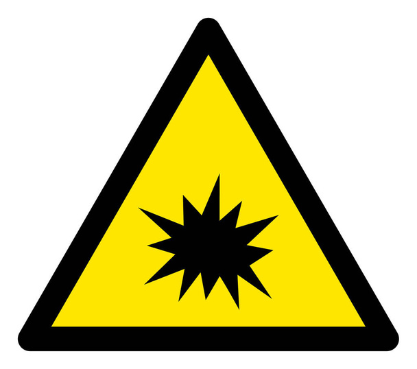 Raster Boom Warning Triangle Sign Icon - Photo, image