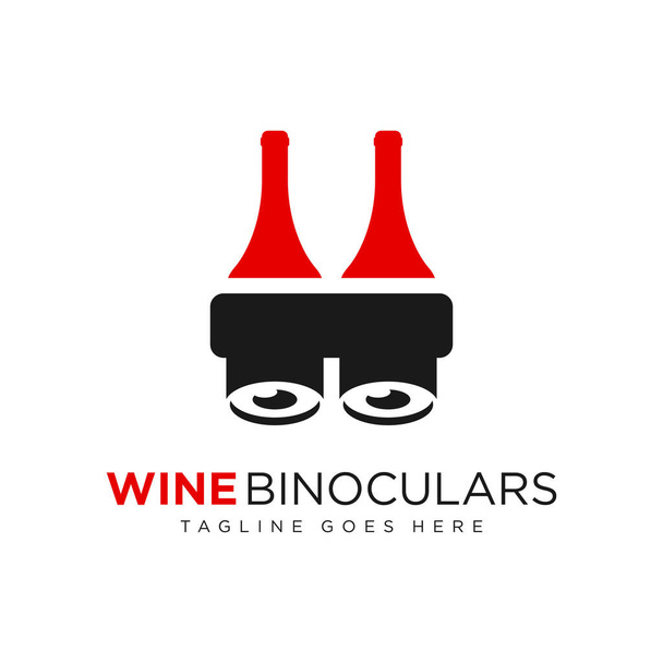 пляшка вина бінокулярний логотип Векторний дизайн
 - Вектор, зображення