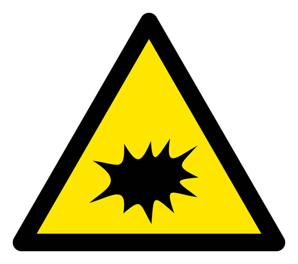 Raster Explode Warning Triangle Sign Icon - Photo, image