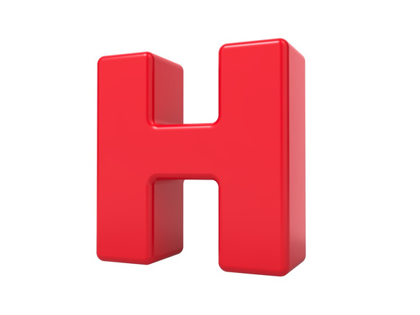 Red 3D Letter H. - Photo, Image