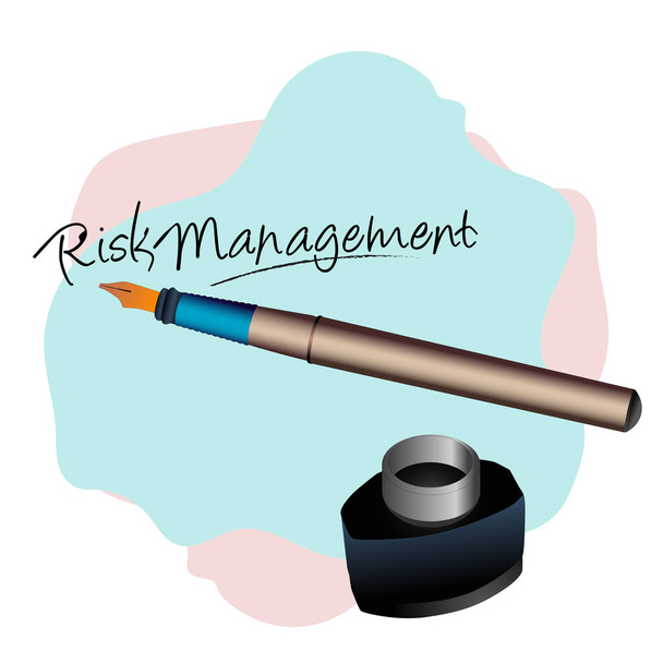 Idea of business and market or education, word RISK MANAGEMENT written on white space - Vector, Image