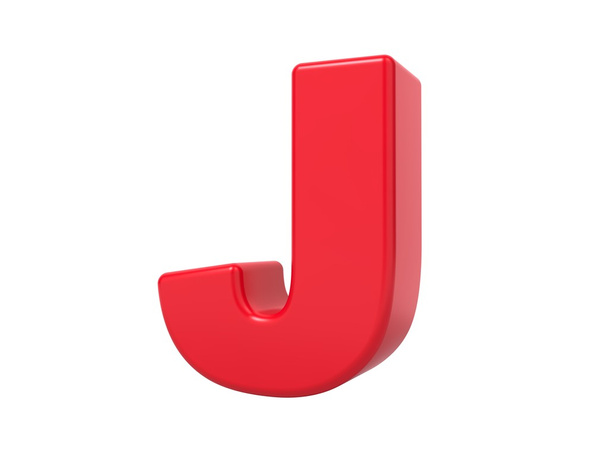 Red 3D Letter J - Photo, Image