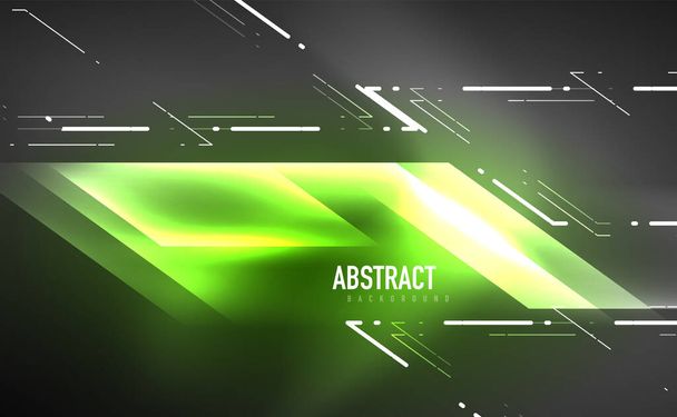 Dynamic neon shiny abstract background. Trendy abstract layout template for business or technology presentation, internet poster or web brochure cover, wallpaper - Vector, Image