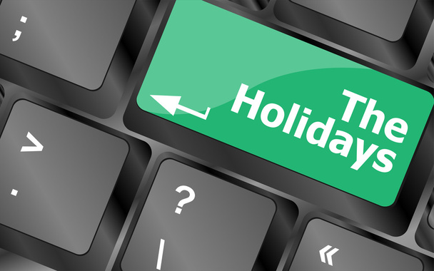the holidays button on modern internet computer keyboard key - Foto, immagini