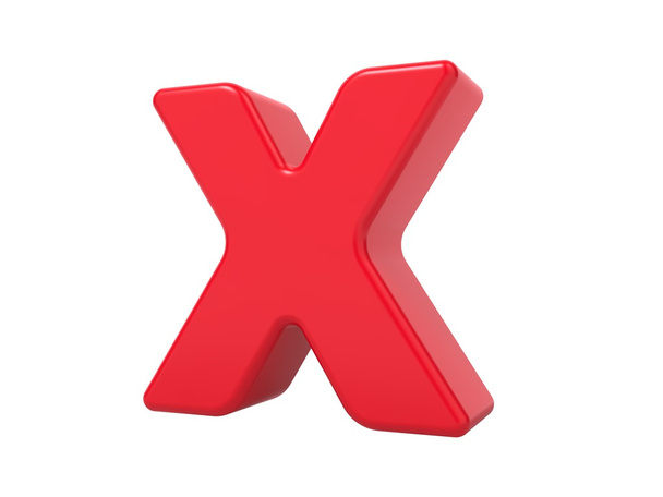 Червона 3D літера X
. - Фото, зображення