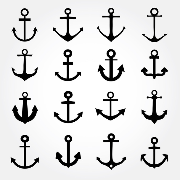 Set of anchor symbols or logo template vector - Вектор, зображення