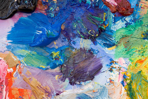 Artistas pinturas a óleo multi colorido close up semi abstrato
 - Foto, Imagem