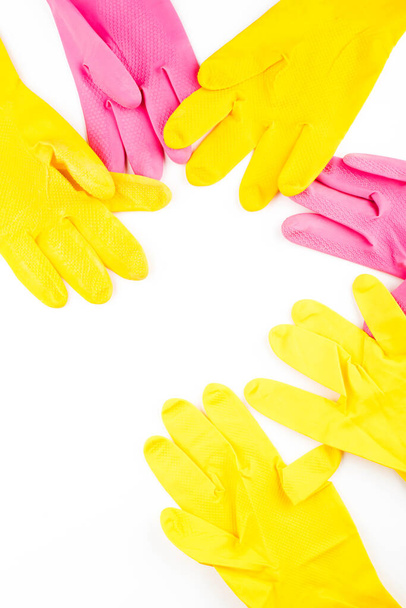 limpieza de los locales. guantes de látex
. - Foto, imagen