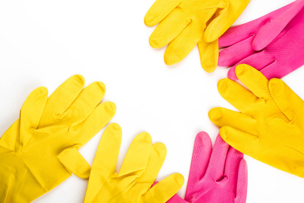 cleaning of the premises. latex gloves. - Foto, Imagen
