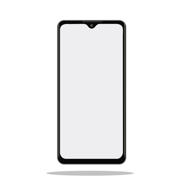 Smartphone frame less blank screen, rotated position. 3d isometric illustration cell phone. Smartphone perspective view. Template for infographics or presentation UI design interface. vector - Vector, Image