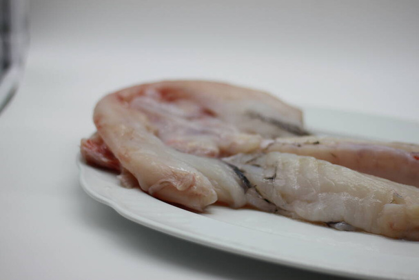 monkfish ready to cook baked isolated on white background - Photo, Image
