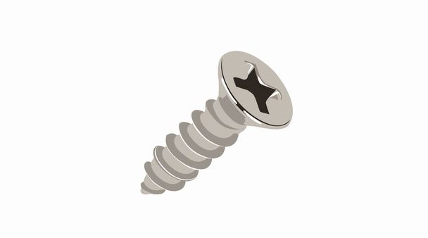Vector Isolated Illustration of a Screw - Vector, Image