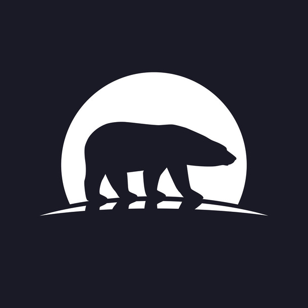Jääkarhun graafinen ikoni. Arktinen karhunmerkki valkoisella pohjalla eristetyssä ympyrässä. Villieläinten symboli. Vektoriesimerkki
 - Vektori, kuva
