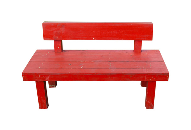 Panca in legno rossa isolata su sfondo bianco
 - Foto, immagini