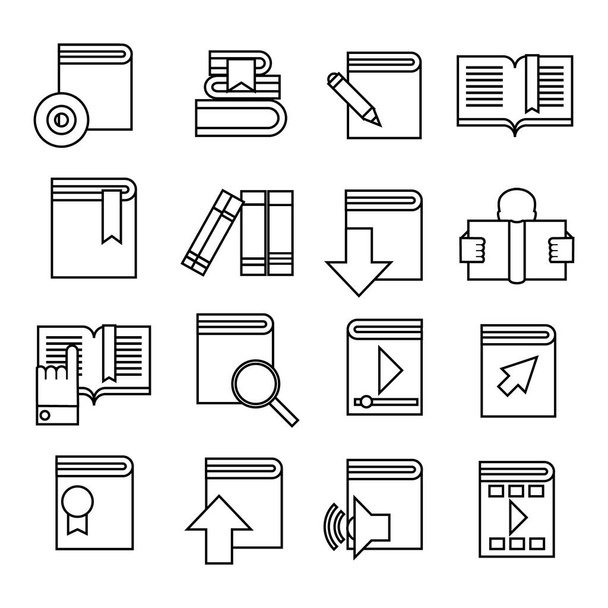 Book icons set. Trendy flat style for graphic design, web-site. Stock Vector illustration. - Vector, Image