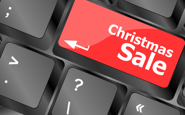 christmas sale on computer keyboard key button - Photo, Image