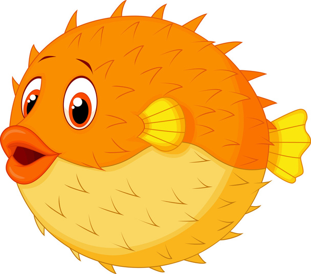 Puffer fish cartoon - Vector, Image